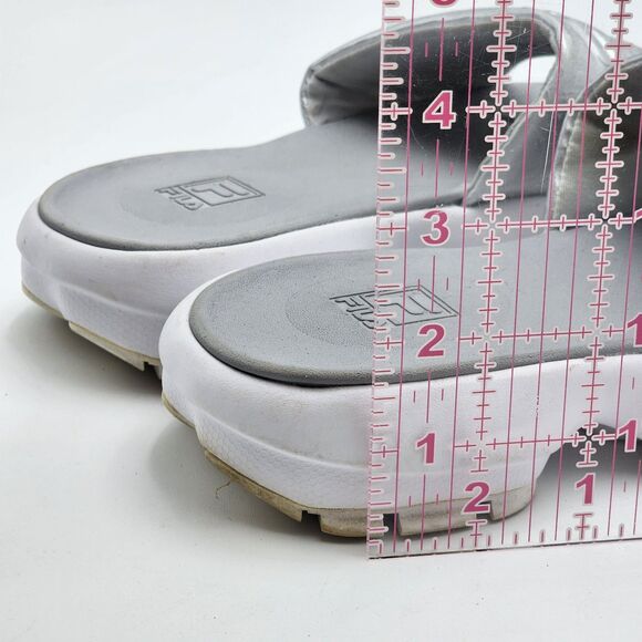 Fila Y2K RARE Creeper Waterproof Silver Slide Sandals Size 7 - Picture 10 of 10